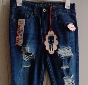 Women's Blue Distressed Jeans